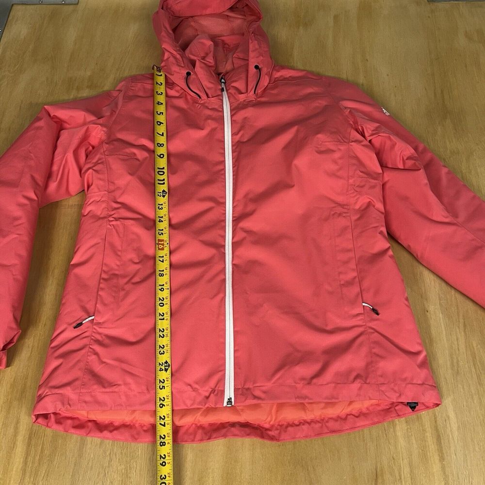 Adidas Jacket Women's Sz Large Lightweight Puffer Bomber Hooded Full Zip Pink - Picture 5 of 14